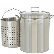 CRAWFISH POT 44 Qt. Fryer/Steamer w/Lid & Basket- Stainless